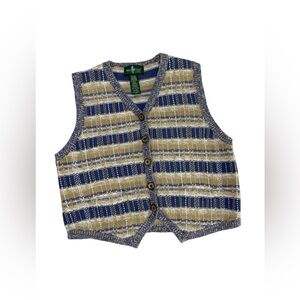 Vintage Hunt Club Knit Sweater Vest Womens Small Button Up Grandma Y2K Preppy
